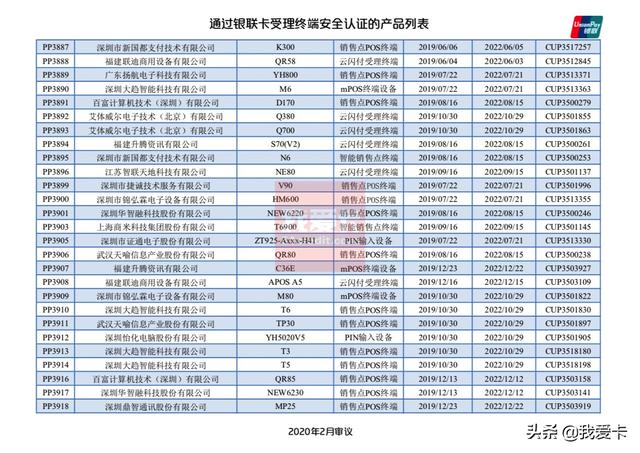 拉卡拉官网：最新！银联发布通过安全认证POS产品列表，111款已失效