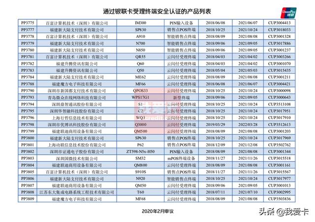 拉卡拉官网：最新！银联发布通过安全认证POS产品列表，111款已失效